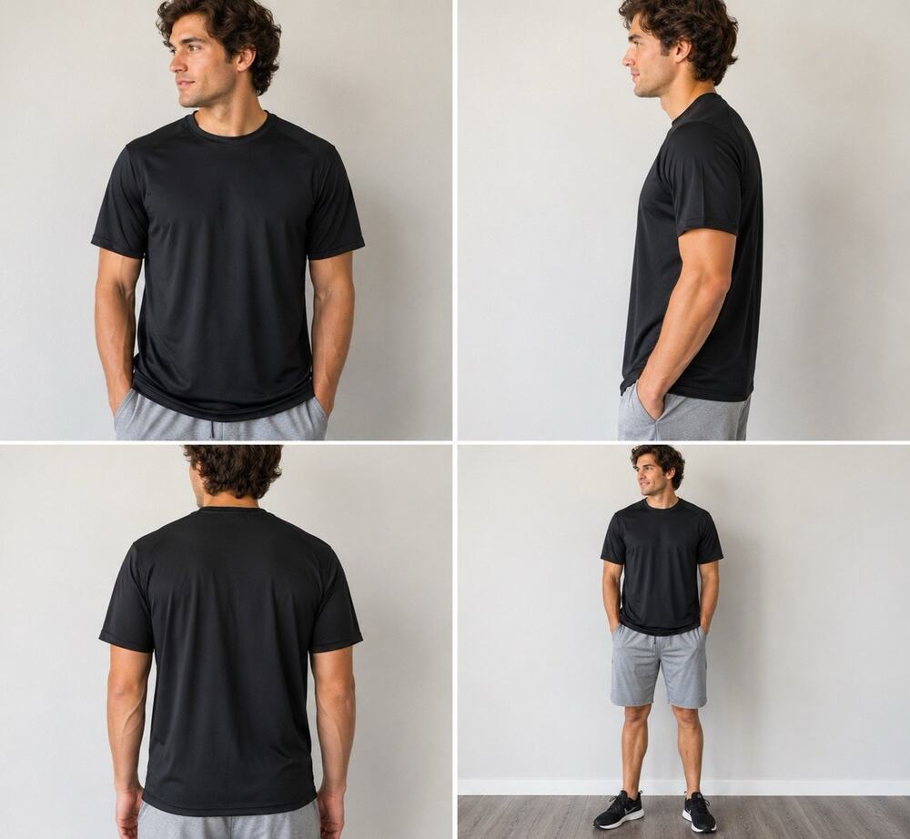 32 Degrees Cool Mens Large Black Performance T Shirt Moisture Wicking Stretch